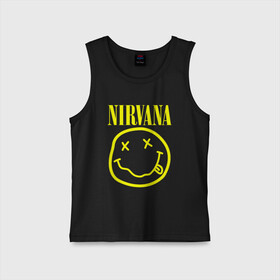 Детская майка хлопок с принтом NIRVANA | НИРВАНА ,  |  | nirvana | smile | курт кобейн | нирвана | смайл