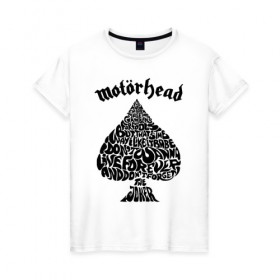 Женская футболка хлопок с принтом MOTORHEAD , 100% хлопок | прямой крой, круглый вырез горловины, длина до линии бедер, слегка спущенное плечо | england | motorhead | моторхед