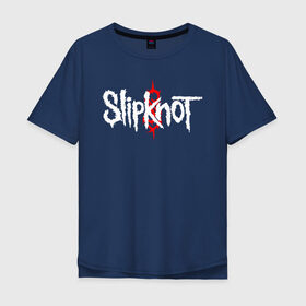 Мужская футболка хлопок Oversize с принтом SLIPKNOT , 100% хлопок | свободный крой, круглый ворот, “спинка” длиннее передней части | Тематика изображения на принте: slipknot | слипкнот