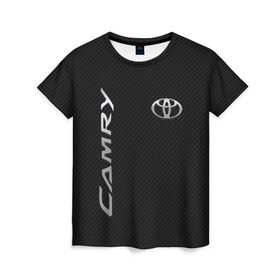 Женская футболка 3D с принтом Toyota Camry , 100% полиэфир ( синтетическое хлопкоподобное полотно) | прямой крой, круглый вырез горловины, длина до линии бедер | toyota | абстракция | авто | автомобиль | лого | логотип | машина | таета | тоета | тойота