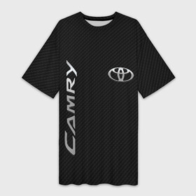 Платье-футболка 3D с принтом Toyota Camry ,  |  | toyota | абстракция | авто | автомобиль | лого | логотип | машина | таета | тоета | тойота