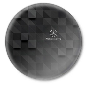 Значок с принтом Mercedes ,  металл | круглая форма, металлическая застежка в виде булавки | amg | mercedes | авто | автомобиль | иномарка | логотип | машина | мерседес | текстура