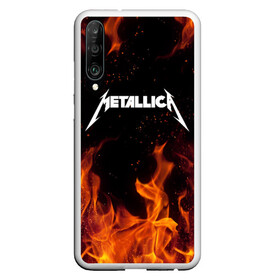 Чехол для Honor P30 с принтом METALLICA (НА СПИНЕ) , Силикон | Область печати: задняя сторона чехла, без боковых панелей | fire | flame | metallica | металлика | огонь | пламя