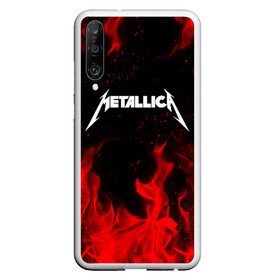 Чехол для Honor P30 с принтом METALLICA (НА СПИНЕ) , Силикон | Область печати: задняя сторона чехла, без боковых панелей | fire | flame | metallica | металлика | огонь | пламя