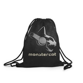 Рюкзак-мешок 3D с принтом Monstercat , 100% полиэстер | плотность ткани — 200 г/м2, размер — 35 х 45 см; лямки — толстые шнурки, застежка на шнуровке, без карманов и подкладки | monstercat | клуб | клубная музыка | кот | котенок | кошка | лейбл | монстар | монстар кет | монстер | музыка | танцевальная музыка | электронная | электронная музыка
