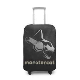 Чехол для чемодана 3D с принтом Monstercat , 86% полиэфир, 14% спандекс | двустороннее нанесение принта, прорези для ручек и колес | monstercat | клуб | клубная музыка | кот | котенок | кошка | лейбл | монстар | монстар кет | монстер | музыка | танцевальная музыка | электронная | электронная музыка