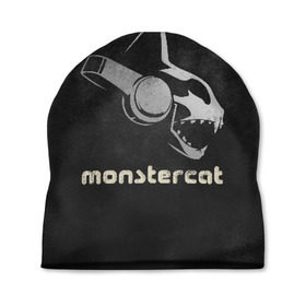 Шапка 3D с принтом Monstercat , 100% полиэстер | универсальный размер, печать по всей поверхности изделия | monstercat | клуб | клубная музыка | кот | котенок | кошка | лейбл | монстар | монстар кет | монстер | музыка | танцевальная музыка | электронная | электронная музыка