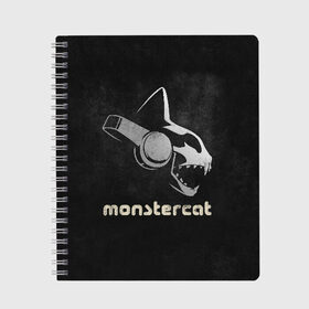 Тетрадь с принтом Monstercat , 100% бумага | 48 листов, плотность листов — 60 г/м2, плотность картонной обложки — 250 г/м2. Листы скреплены сбоку удобной пружинной спиралью. Уголки страниц и обложки скругленные. Цвет линий — светло-серый
 | Тематика изображения на принте: monstercat | клуб | клубная музыка | кот | котенок | кошка | лейбл | монстар | монстар кет | монстер | музыка | танцевальная музыка | электронная | электронная музыка