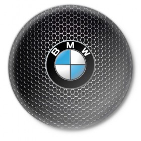 Значок с принтом BMW (РЕДАЧ) ,  металл | круглая форма, металлическая застежка в виде булавки | bmw | bmw performance | m | motorsport | performance | бмв | моторспорт