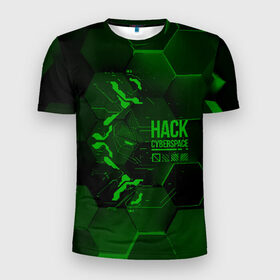 Мужская футболка 3D спортивная с принтом Hack Cyberspace , 100% полиэстер с улучшенными характеристиками | приталенный силуэт, круглая горловина, широкие плечи, сужается к линии бедра | Тематика изображения на принте: cyberpunk | hack | hack cyberspace | hacker | абстракция | взлом | микросхема | минимализм | программер | программист | сеть | хакер