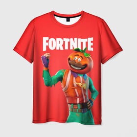 Мужская футболка 3D с принтом Fortnite (Tomato) , 100% полиэфир | прямой крой, круглый вырез горловины, длина до линии бедер | fortnite | game | like | mem | skin | skins | tomato | помидор | скин | томат | форнайн | форнайт | фортнайн | фортнайт