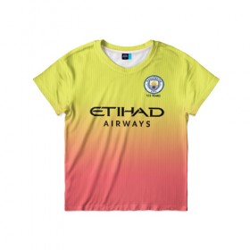 Детская футболка 3D с принтом Manchester City third 19-20 , 100% гипоаллергенный полиэфир | прямой крой, круглый вырез горловины, длина до линии бедер, чуть спущенное плечо, ткань немного тянется | aguero | champions | england | manchester city | англия | лига чемпионов | манчестер сити