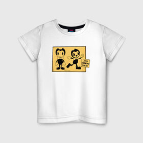 Детская футболка хлопок с принтом Bendy And The Ink Machine (54) , 100% хлопок | круглый вырез горловины, полуприлегающий силуэт, длина до линии бедер | Тематика изображения на принте: 