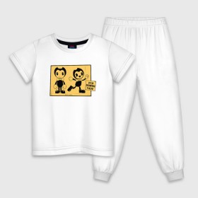 Детская пижама хлопок с принтом Bendy And The Ink Machine (54) , 100% хлопок |  брюки и футболка прямого кроя, без карманов, на брюках мягкая резинка на поясе и по низу штанин
 | Тематика изображения на принте: 
