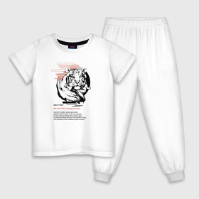 Детская пижама хлопок с принтом Amur tiger , 100% хлопок |  брюки и футболка прямого кроя, без карманов, на брюках мягкая резинка на поясе и по низу штанин
 | animals | red book | red list | животные | животные из красной книги | красная книга | редкие животные
