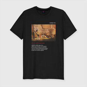 Мужская футболка премиум с принтом Corsac fox , 92% хлопок, 8% лайкра | приталенный силуэт, круглый вырез ворота, длина до линии бедра, короткий рукав | animals | red book | red list | животные | животные из красной книги | красная книга | редкие животные