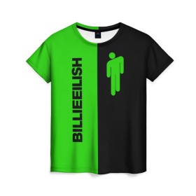 Женская футболка 3D с принтом BILLIE EILISH GLITCH , 100% полиэфир ( синтетическое хлопкоподобное полотно) | прямой крой, круглый вырез горловины, длина до линии бедер | be | billie | billie eilish | blohsh | ghoul | билли | билли айлиш