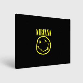 Холст прямоугольный с принтом NIRVANA | НИРВАНА , 100% ПВХ |  | nirvana | smile | курт кобейн | нирвана | смайл