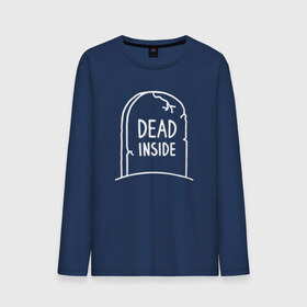 Мужской лонгслив хлопок с принтом Dead inside , 100% хлопок |  | dead inside | dont open dead inside | дед внутри | дед инсайд