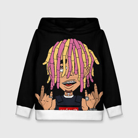 Детская толстовка 3D с принтом Lil Pump , 100% полиэстер | двухслойный капюшон со шнурком для регулировки, мягкие манжеты на рукавах и по низу толстовки, спереди карман-кенгуру с мягким внутренним слоем | 