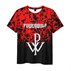 Мужская футболка 3D с принтом POWERWOLF , 100% полиэфир | прямой крой, круглый вырез горловины, длина до линии бедер | Тематика изображения на принте: powerwolf | wolf | метал | пауэр метал. | повервольф | поверфульф | рок | хэви металб