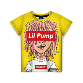 Детская футболка 3D с принтом Lil Pump , 100% гипоаллергенный полиэфир | прямой крой, круглый вырез горловины, длина до линии бедер, чуть спущенное плечо, ткань немного тянется | esskeetit | gazzy garcia | gucci gang | lil pump | lilpump | газзи гарсия | лил памп | рэп | рэпер | эшкере