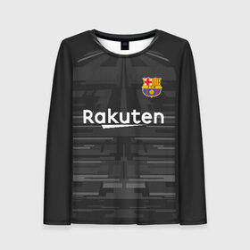 Женский лонгслив 3D с принтом Barcelona away gk 19-20 , 100% полиэстер | длинные рукава, круглый вырез горловины, полуприлегающий силуэт | barcelona | champions league | spain | ter stegen | барселона | испания | лига чемпионов | тер штеген