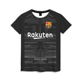 Женская футболка 3D с принтом Barcelona away gk 19-20 , 100% полиэфир ( синтетическое хлопкоподобное полотно) | прямой крой, круглый вырез горловины, длина до линии бедер | barcelona | champions league | spain | ter stegen | барселона | испания | лига чемпионов | тер штеген
