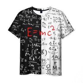 Мужская футболка 3D с принтом E=mc2 , 100% полиэфир | прямой крой, круглый вырез горловины, длина до линии бедер | emc 2 | emc2 | знаменитые формулы | физика | формулы | эйнштейн