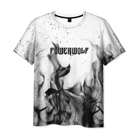 Мужская футболка 3D с принтом POWERWOLF , 100% полиэфир | прямой крой, круглый вырез горловины, длина до линии бедер | Тематика изображения на принте: powerwolf | wolf | метал | пауэр метал. | повервольф | поверфульф | рок | хэви металб