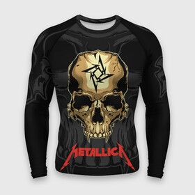 Мужской рашгард 3D с принтом Metallica ,  |  | Тематика изображения на принте: american | james hetfield | kirk hammett | l | metal band | metallic | metallica | music | robot | rock | scales | sitting | skeleton | skull | throne | американская | джеймс хетфилд | кирк хэмметт | ларс ульрих | логотип | метал группа | металл