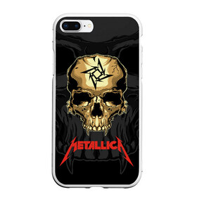 Чехол для iPhone 7Plus/8 Plus матовый с принтом Metallica , Силикон | Область печати: задняя сторона чехла, без боковых панелей | Тематика изображения на принте: american | james hetfield | kirk hammett | l | metal band | metallic | metallica | music | robot | rock | scales | sitting | skeleton | skull | throne | американская | джеймс хетфилд | кирк хэмметт | ларс ульрих | логотип | метал группа | металл