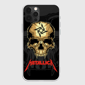 Чехол для iPhone 12 Pro с принтом Metallica  , силикон | область печати: задняя сторона чехла, без боковых панелей | Тематика изображения на принте: american | james hetfield | kirk hammett | l | metal band | metallic | metallica | music | robot | rock | scales | sitting | skeleton | skull | throne | американская | джеймс хетфилд | кирк хэмметт | ларс ульрих | логотип | метал группа | металл