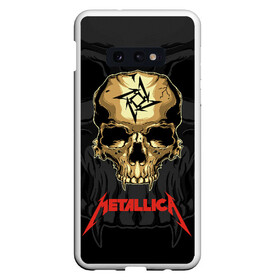 Чехол для Samsung S10E с принтом Metallica , Силикон | Область печати: задняя сторона чехла, без боковых панелей | american | james hetfield | kirk hammett | l | metal band | metallic | metallica | music | robot | rock | scales | sitting | skeleton | skull | throne | американская | джеймс хетфилд | кирк хэмметт | ларс ульрих | логотип | метал группа | металл