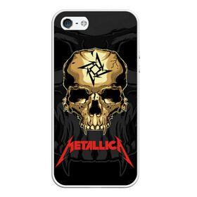 Чехол для iPhone 5/5S матовый с принтом Metallica , Силикон | Область печати: задняя сторона чехла, без боковых панелей | Тематика изображения на принте: american | james hetfield | kirk hammett | l | metal band | metallic | metallica | music | robot | rock | scales | sitting | skeleton | skull | throne | американская | джеймс хетфилд | кирк хэмметт | ларс ульрих | логотип | метал группа | металл