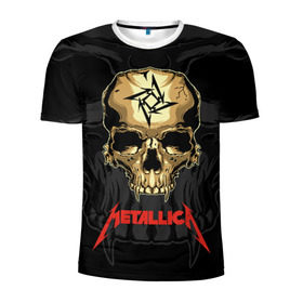 Мужская футболка 3D спортивная с принтом Metallica , 100% полиэстер с улучшенными характеристиками | приталенный силуэт, круглая горловина, широкие плечи, сужается к линии бедра | american | james hetfield | kirk hammett | l | metal band | metallic | metallica | music | robot | rock | scales | sitting | skeleton | skull | throne | американская | джеймс хетфилд | кирк хэмметт | ларс ульрих | логотип | метал группа | металл