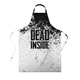 Фартук 3D с принтом Dead Inside , 100% полиэстер | общий размер — 65 х 85 см, ширина нагрудника — 26 см, горловина — 53 см, длина завязок — 54 см, общий обхват в поясе — 173 см. Принт на завязках и на горловине наносится с двух сторон, на основной части фартука — только с внешней стороны | dead | dota | inside | аниме | внутри | гуль | дэд | инсайд | мертвец | мертвый | токийский