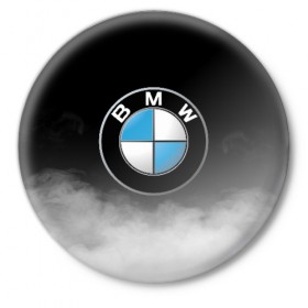 Значок с принтом BMW ,  металл | круглая форма, металлическая застежка в виде булавки | bmw | bmw performance | m | motorsport | performance | бмв | моторспорт