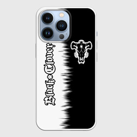 Чехол для iPhone 13 Pro с принтом Черный Бык и разделенный пополам фон ,  |  | asta | black bull | black clover | bull | clover | аста | бык | клевер | чёрный бык | чёрный клевер