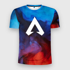 Мужская футболка 3D спортивная с принтом Apex Legends , 100% полиэстер с улучшенными характеристиками | приталенный силуэт, круглая горловина, широкие плечи, сужается к линии бедра | apex | apex legends | дым | игра | красочный дым | лого