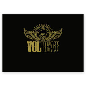 Поздравительная открытка с принтом Volbeat  , 100% бумага | плотность бумаги 280 г/м2, матовая, на обратной стороне линовка и место для марки
 | groove metal | hardcore | psychobilly | volbeat | волбит