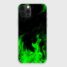 Чехол для iPhone 12 Pro Max с принтом ЗЕЛЁНЫЙ ОГОНЬ , Силикон |  | bright | fire | flame | heat | light | wildfire | искры | огненный | огонь | пламя | пожар