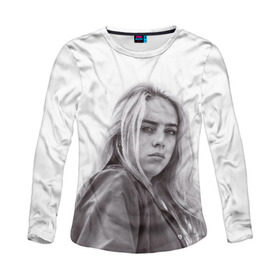 Женский лонгслив 3D с принтом BILLIE EILISH , 100% полиэстер | длинные рукава, круглый вырез горловины, полуприлегающий силуэт | ayelish | bad guy | bellyache | bilie eilish | bilie elish | billie | billie eilish | eilish | electronic | elish | music | били айлиш | билли айлиш | эйлиш | элиш