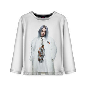 Детский лонгслив 3D с принтом BILLIE EILISH , 100% полиэстер | длинные рукава, круглый вырез горловины, полуприлегающий силуэт
 | ayelish | bad guy | bellyache | bilie eilish | bilie elish | billie | billie eilish | eilish | electronic | elish | music | били айлиш | билли айлиш | эйлиш | элиш