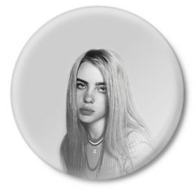 Значок с принтом BILLIE EILISH ,  металл | круглая форма, металлическая застежка в виде булавки | Тематика изображения на принте: ayelish | bad guy | bellyache | bilie eilish | bilie elish | billie | billie eilish | eilish | electronic | elish | music | били айлиш | билли айлиш | эйлиш | элиш