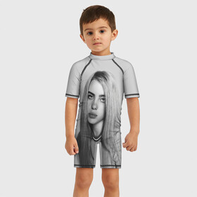 Детский купальный костюм 3D с принтом BILLIE EILISH , Полиэстер 85%, Спандекс 15% | застежка на молнии на спине | ayelish | bad guy | bellyache | bilie eilish | bilie elish | billie | billie eilish | eilish | electronic | elish | music | били айлиш | билли айлиш | эйлиш | элиш