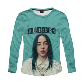 Женский лонгслив 3D с принтом BILLIE EILISH , 100% полиэстер | длинные рукава, круглый вырез горловины, полуприлегающий силуэт | ayelish | bad guy | bellyache | bilie eilish | bilie elish | billie | billie eilish | eilish | electronic | elish | music | били айлиш | билли айлиш | эйлиш | элиш