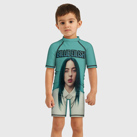 Детский купальный костюм 3D с принтом BILLIE EILISH , Полиэстер 85%, Спандекс 15% | застежка на молнии на спине | ayelish | bad guy | bellyache | bilie eilish | bilie elish | billie | billie eilish | eilish | electronic | elish | music | били айлиш | билли айлиш | эйлиш | элиш