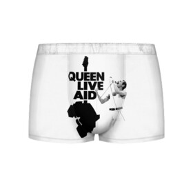 Мужские трусы 3D с принтом Queen LIVE AID , 50% хлопок, 50% полиэстер | классическая посадка, на поясе мягкая тканевая резинка | Тематика изображения на принте: bohemian | brian | freddie | john | mercury | must go on | queen | rhapsody | roger | taylor | the miracle | the show | богемская | рапсодия | роджер тейлор | фредди меркьюри