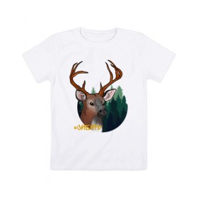 Детская футболка хлопок с принтом Леса Сибири , 100% хлопок | круглый вырез горловины, полуприлегающий силуэт, длина до линии бедер | forest | siberia | лес | леса сибири | олень | природа | сибирские леса | сибирь